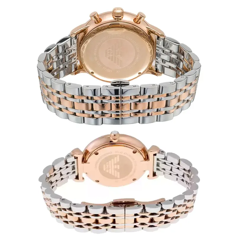 Emporio Armani Two-tone Couple Casual Watch- AR1721/AR1725